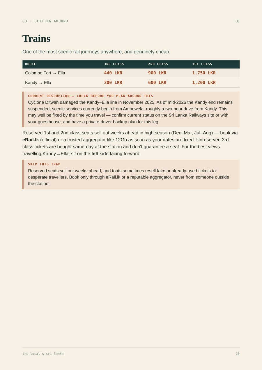 Guide page preview: real Sri Lanka train schedules